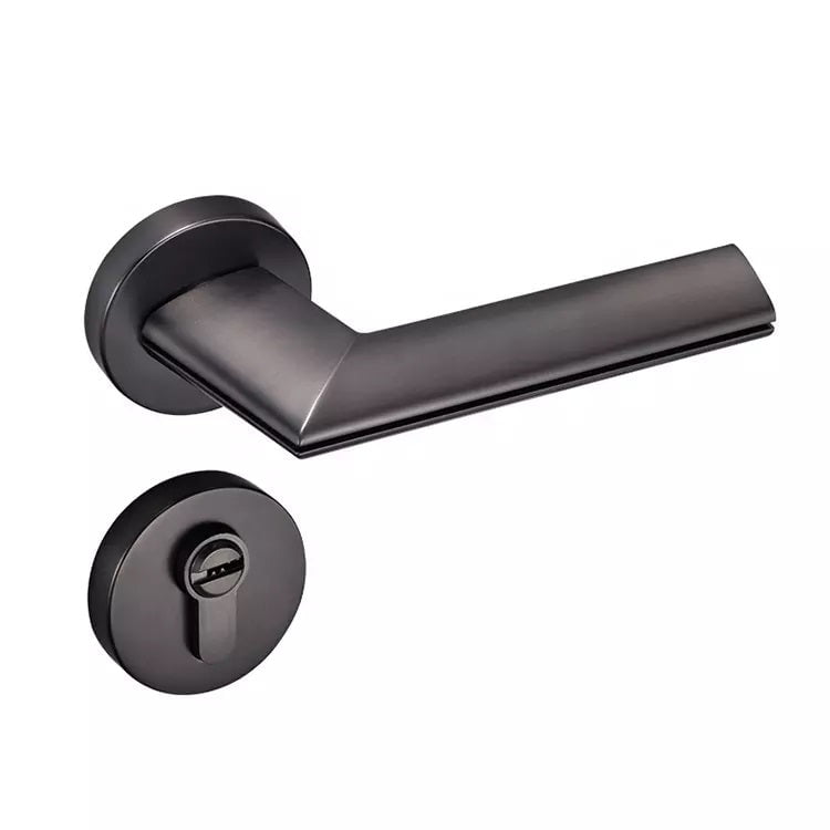 Pavo Lever Door Lock in Brushed Black Nickel & Brushed Brass