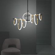 Ring Magnet Chandelier (7 rings) in Black & White