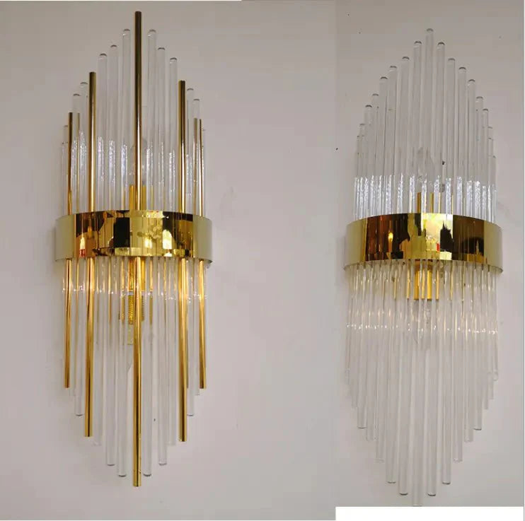 Opulent Glow Wall Light in Transparent & With Gold