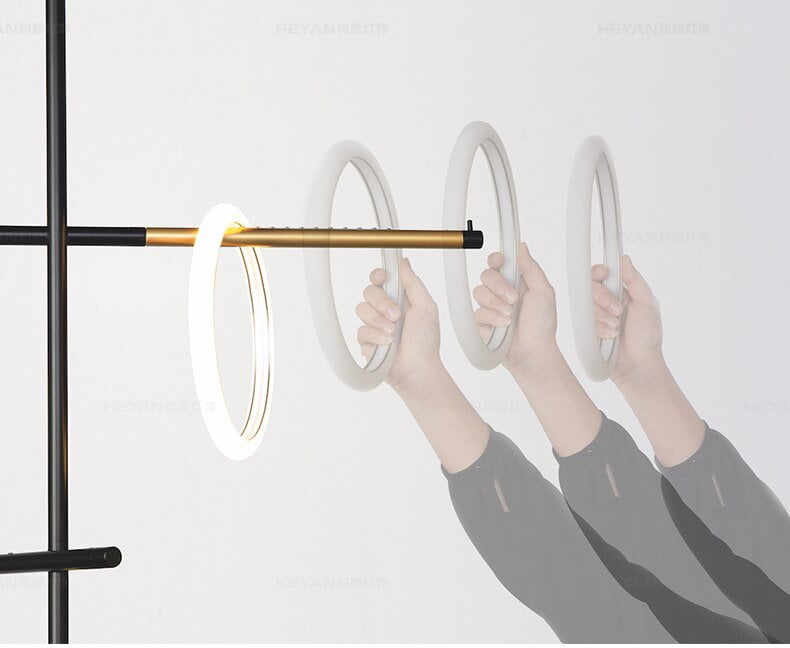 Ring Magnet Chandelier (7 rings) in Black & White