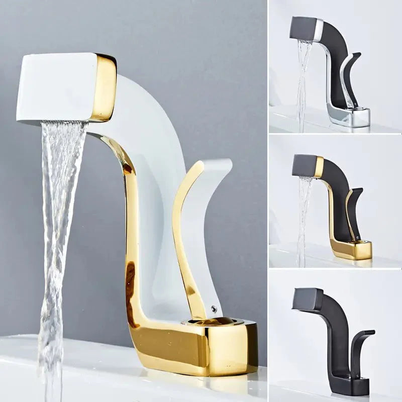 Lumina Glide Faucet in White & Gold & Black & Gold