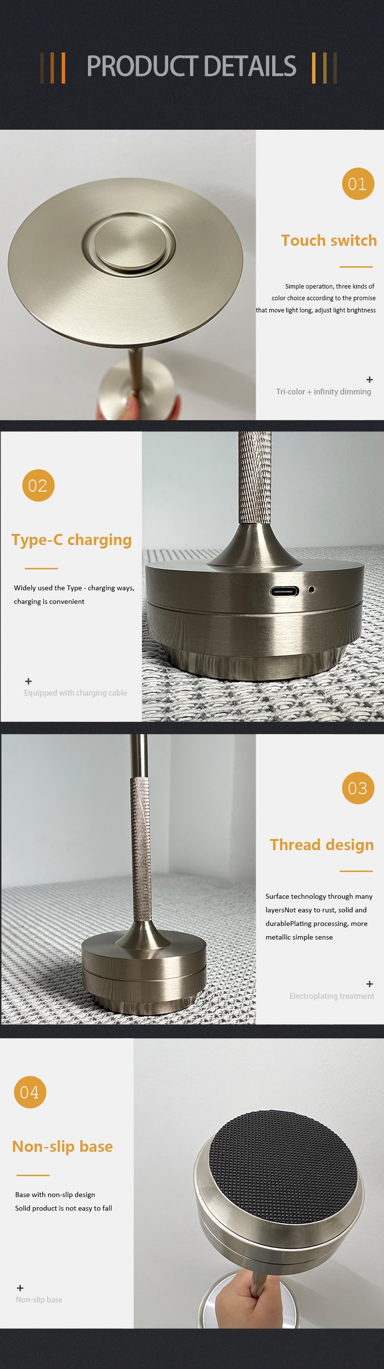 Karina Table Lamp in Silver & Gold