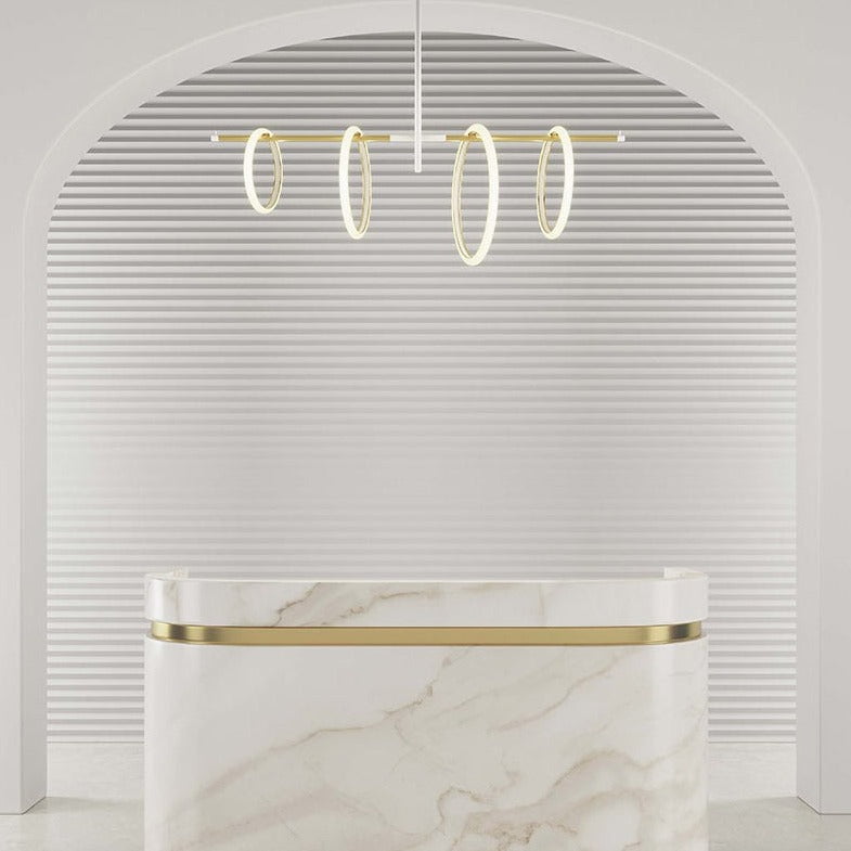 Ring Magnet Horizontal Chandelier (4 rings) in Black & White