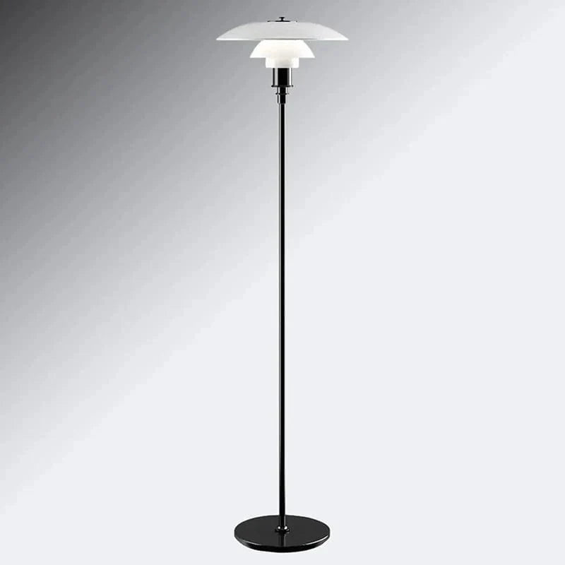 Umbrella Floor Lamp in Black & Orange