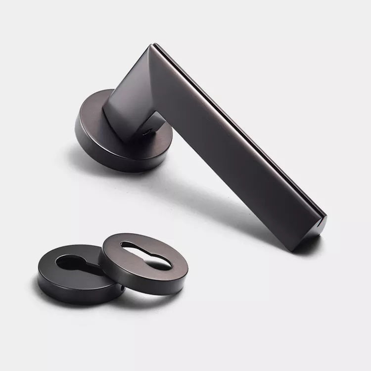 Pavo Lever Door Lock in Brushed Black Nickel & Brushed Brass
