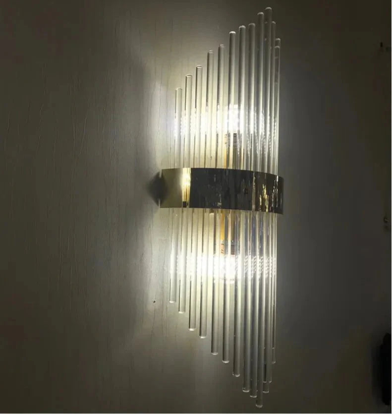Opulent Glow Wall Light in Transparent & With Gold