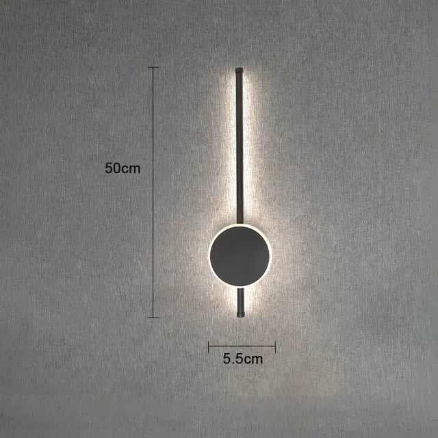 Merida Slim Wall Light in Black & Gold
