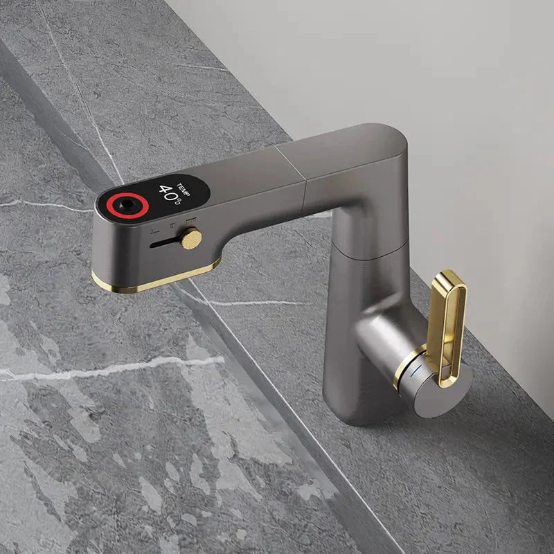 Digital 360 Faucet in White & Gun Grey