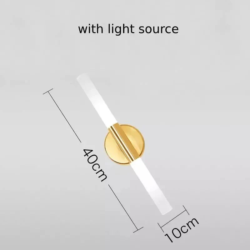 Piped Up Cylindrical Wall Light in Gold & Black