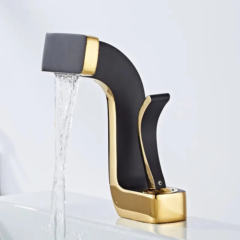 Lumina Glide Faucet in White & Gold & Black & Gold
