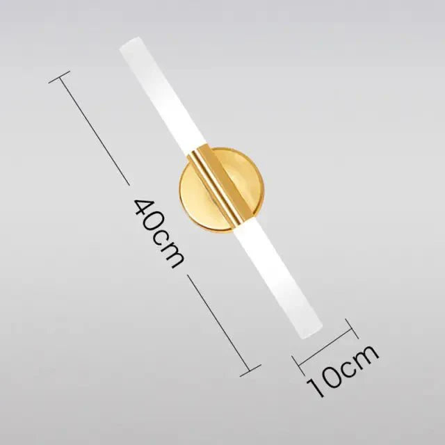 Piped Up Cylindrical Wall Light in Gold & Black