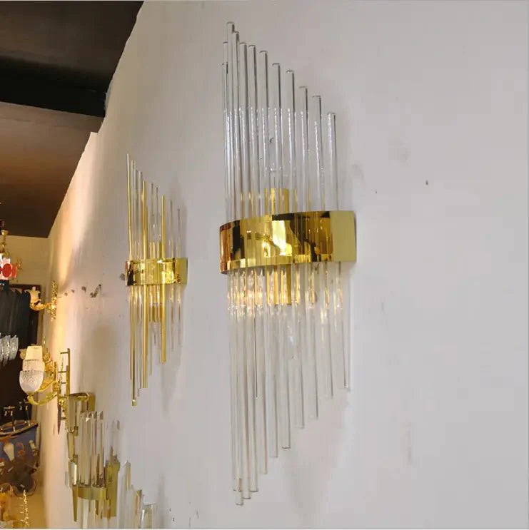 Opulent Glow Wall Light in Transparent & With Gold