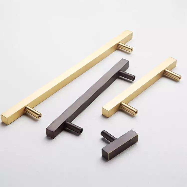 Charleston Furniture Handle in Matte Black & Brushed Brass