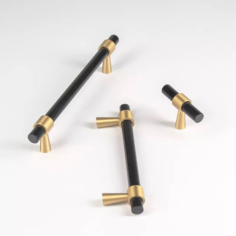 Lori Tonn Furniture Handle in Matte Black & Brass
