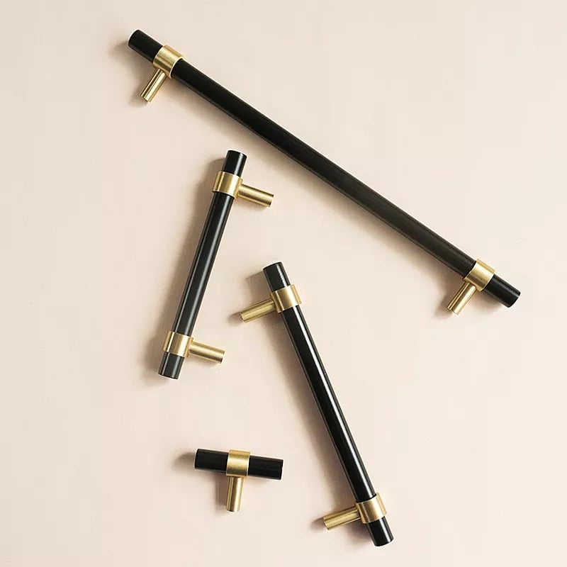 Day Bell Furniture Handle in Black & Gold & Silver & Gold