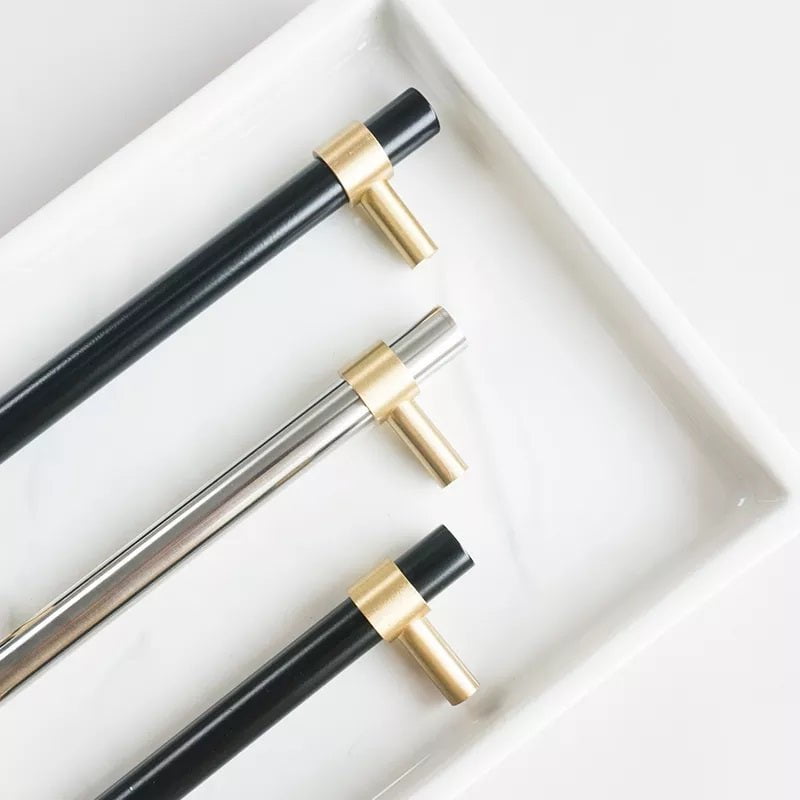 Day Bell Furniture Handle in Black & Gold & Silver & Gold