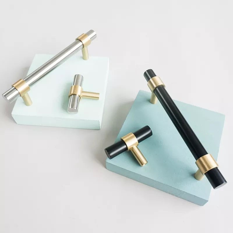 Day Bell Furniture Handle in Black & Gold & Silver & Gold