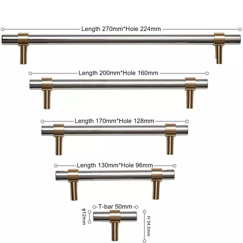 Day Bell Furniture Handle in Black & Gold & Silver & Gold
