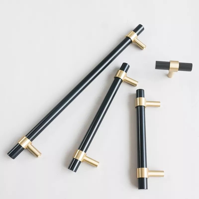 Day Bell Furniture Handle in Black & Gold & Silver & Gold
