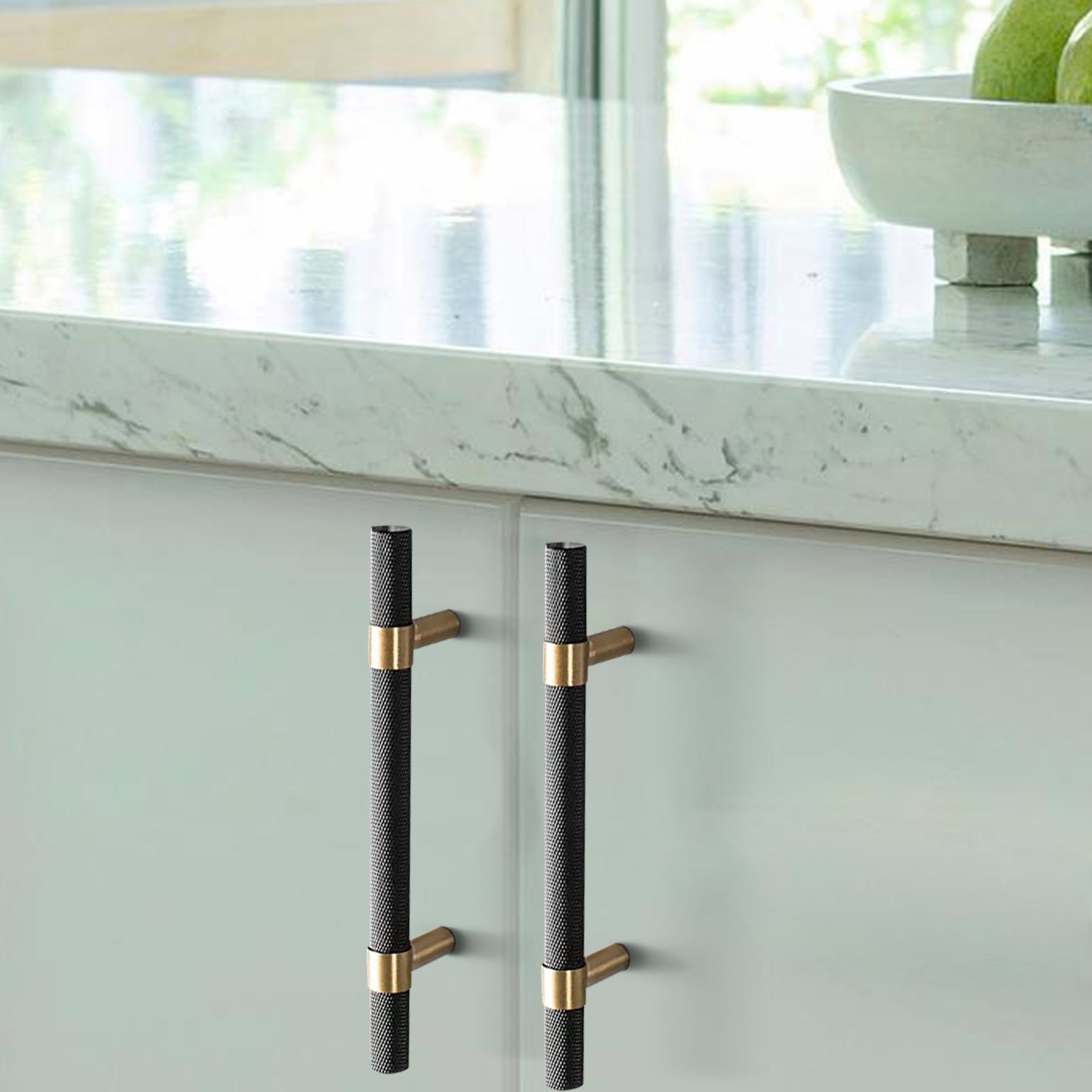 Liberty Center Furniture Handle in Brass & Matte Black