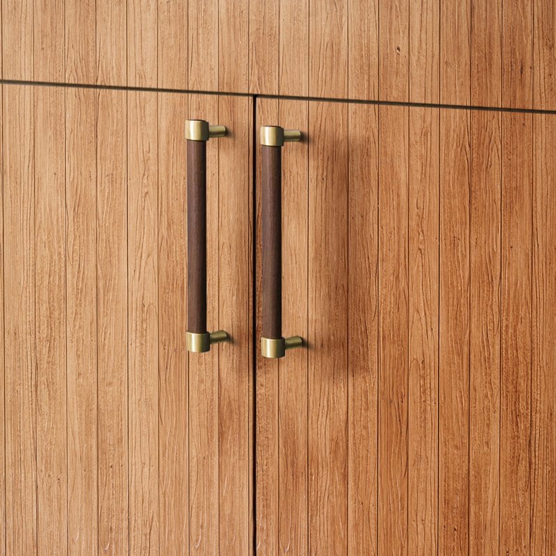 Francisco Brass Furniture Handle in Beech & Walnut