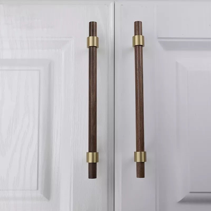 Francisco Brass Furniture Handle in Beech & Walnut