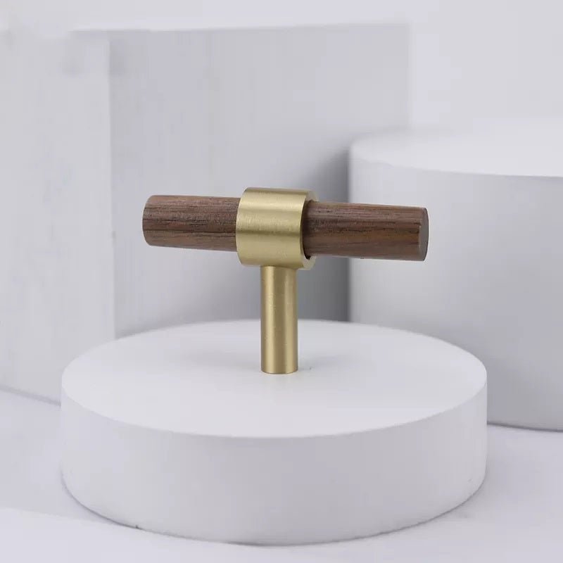 Francisco Brass Furniture Handle in Beech & Walnut