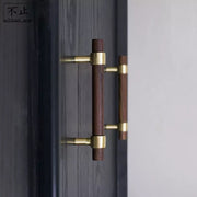 Francisco Brass Furniture Handle in Beech & Walnut