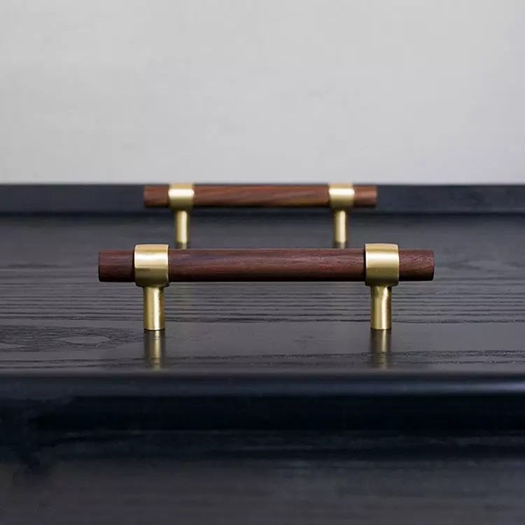 Francisco Brass Furniture Handle in Beech & Walnut