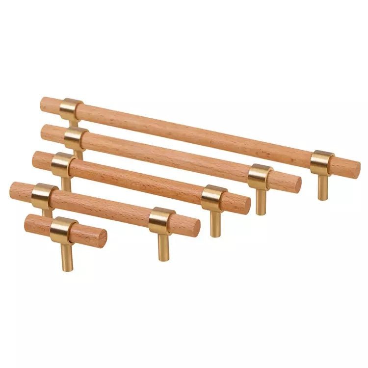 Francisco Brass Furniture Handle in Beech & Walnut