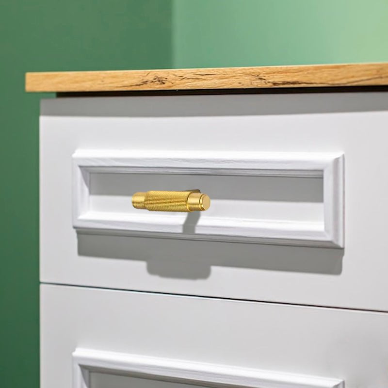 Luca Base Furniture Handle in Brass & Polished Nickel