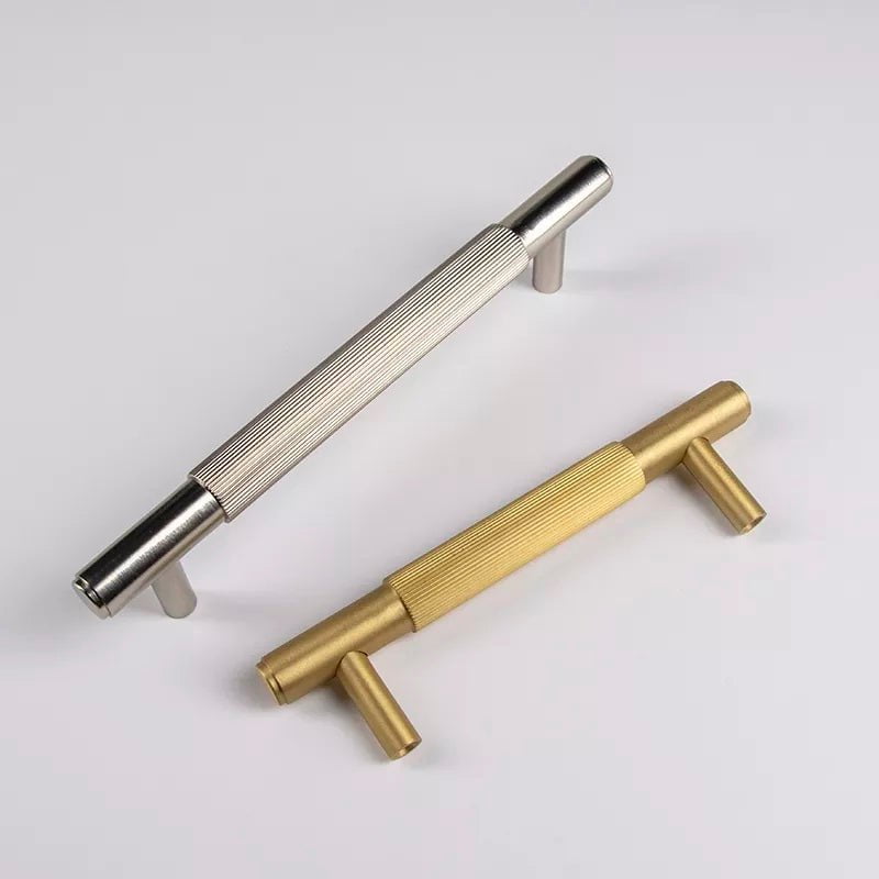 Luca Base Furniture Handle in Brass & Polished Nickel