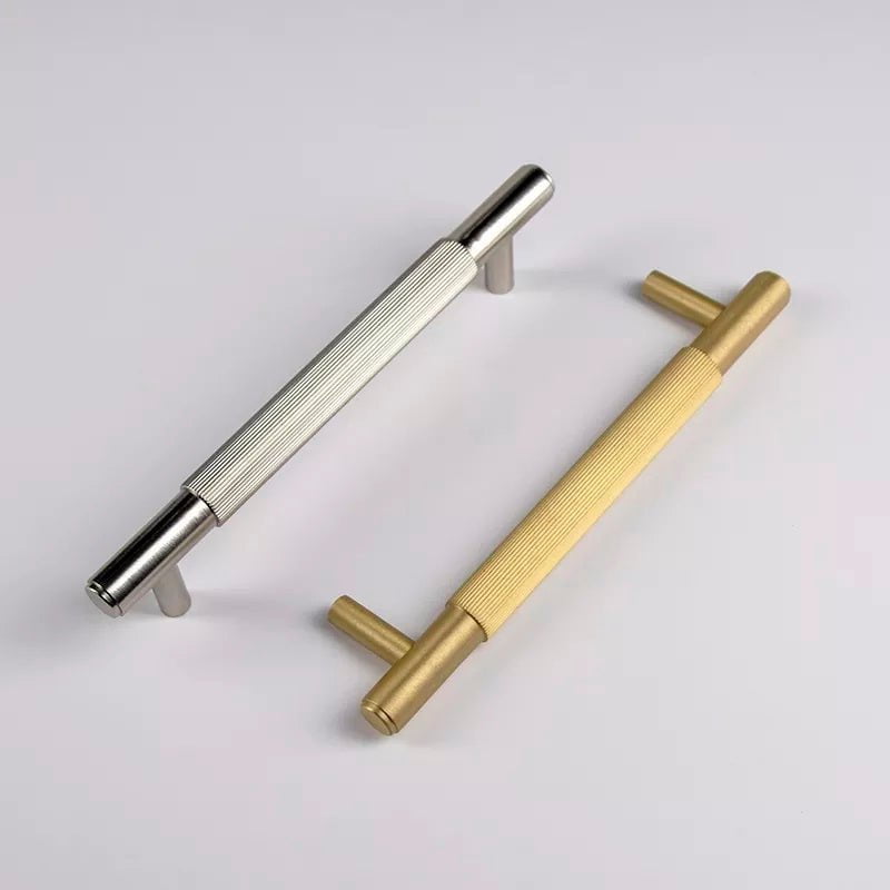 Luca Base Furniture Handle in Brass & Polished Nickel