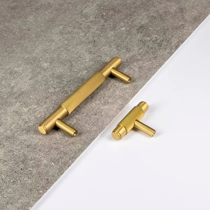 Luca Base Furniture Handle in Brass & Polished Nickel