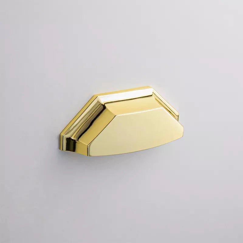 Cupper Shell Furniture Handle in Black & Brushed Brass