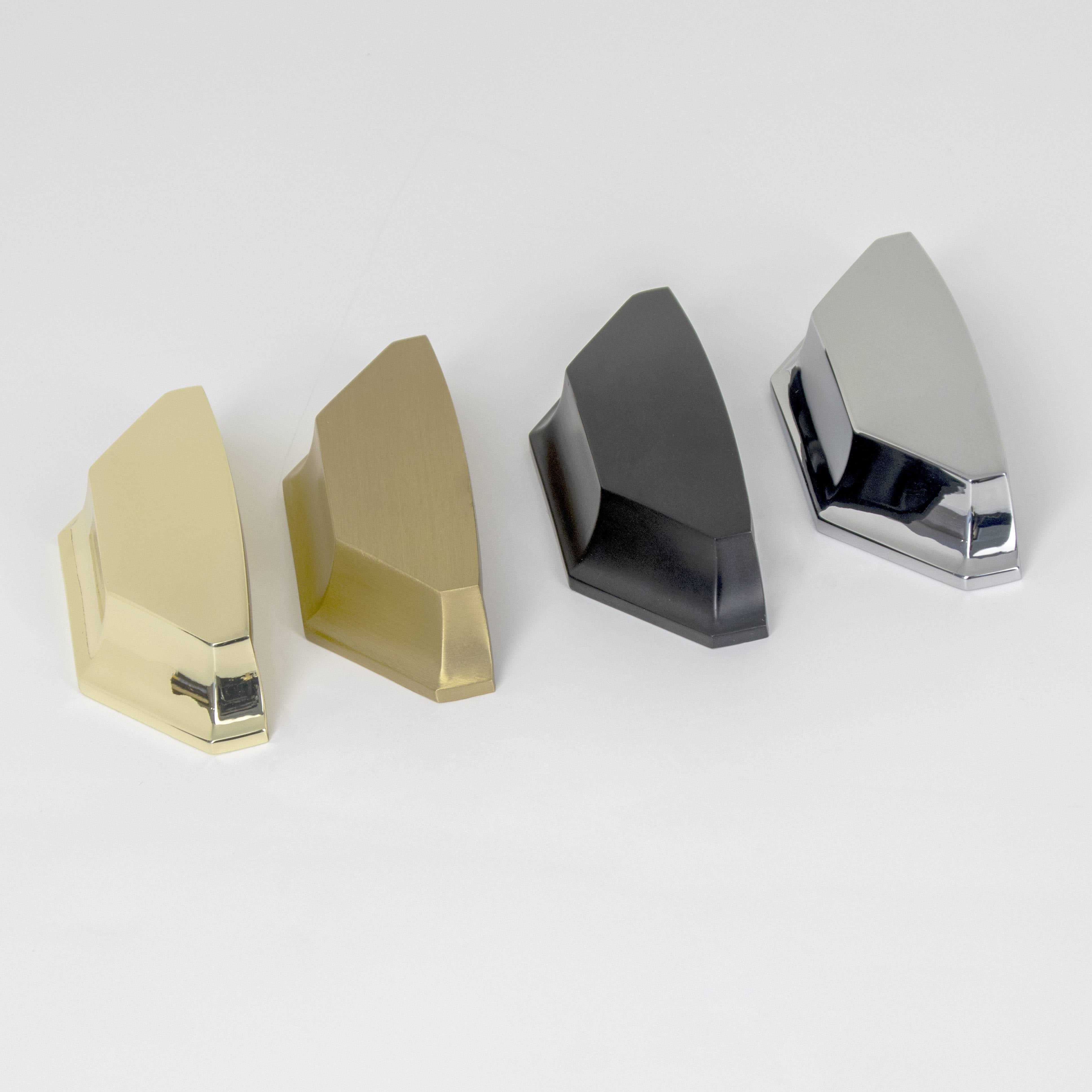 Cupper Shell Furniture Handle in Black & Brushed Brass