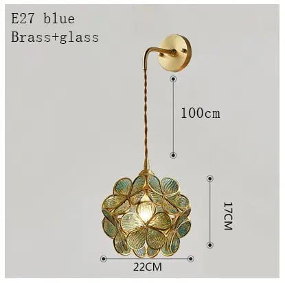 Flora Round Glass Wall Light in Clear & White