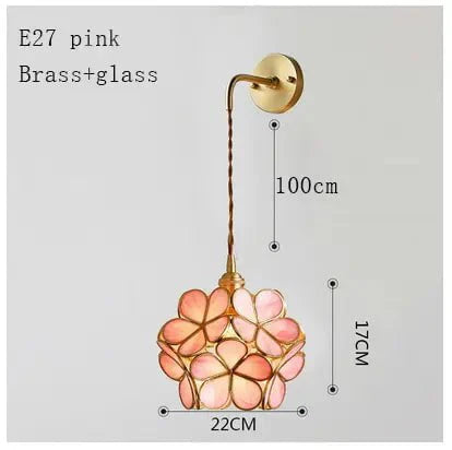 Flora Round Glass Wall Light in Clear & White