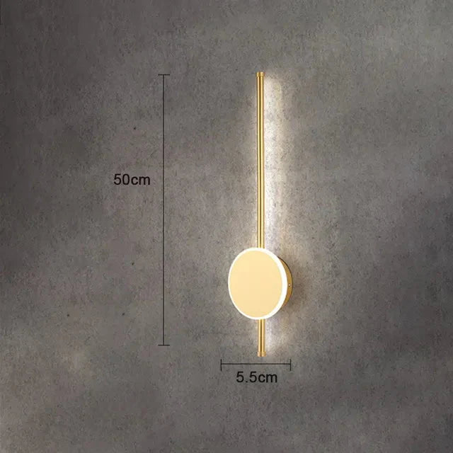 Merida Slim Wall Light in Black & Gold