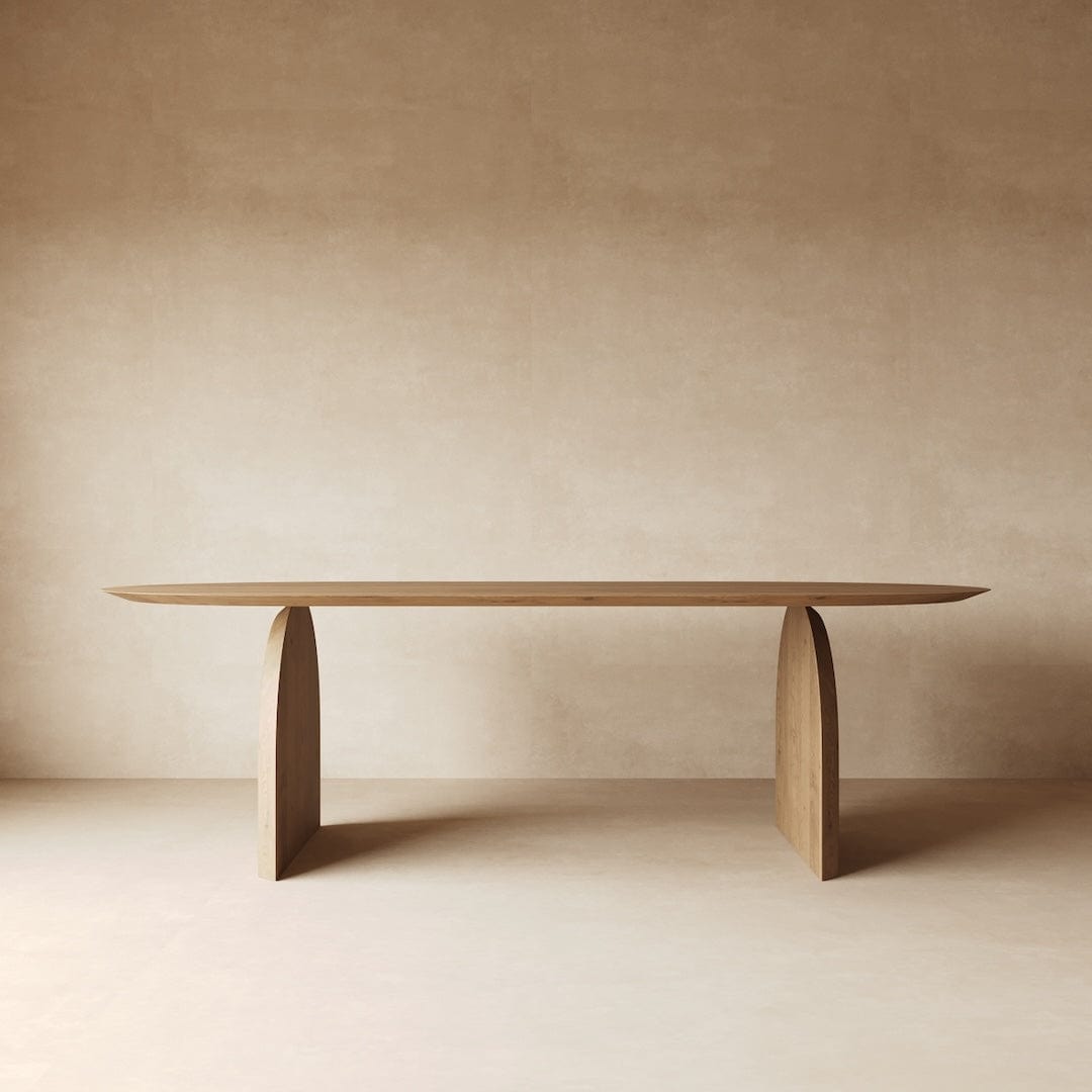 Half-Leaf Modern Contemporary Dining Table in Dark & Light