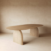 Half-Leaf Modern Contemporary Dining Table in Dark & Light