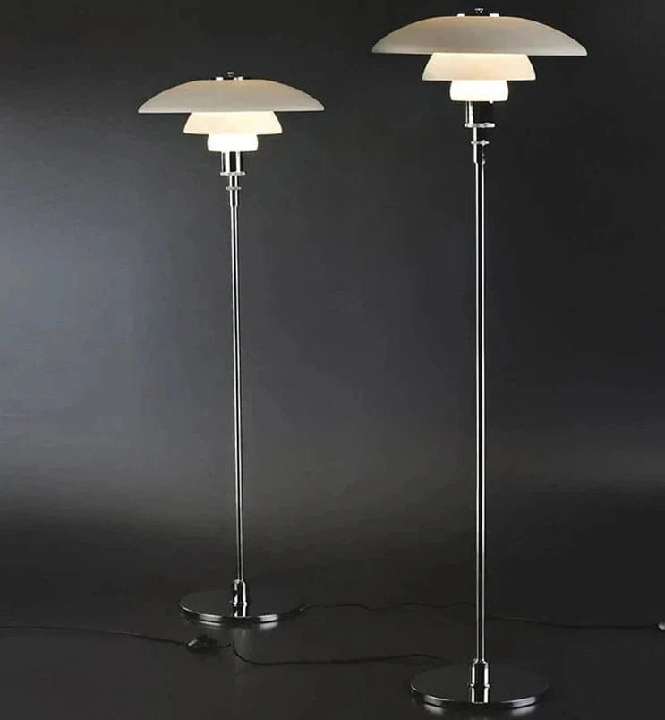 Umbrella Floor Lamp in Black & Orange