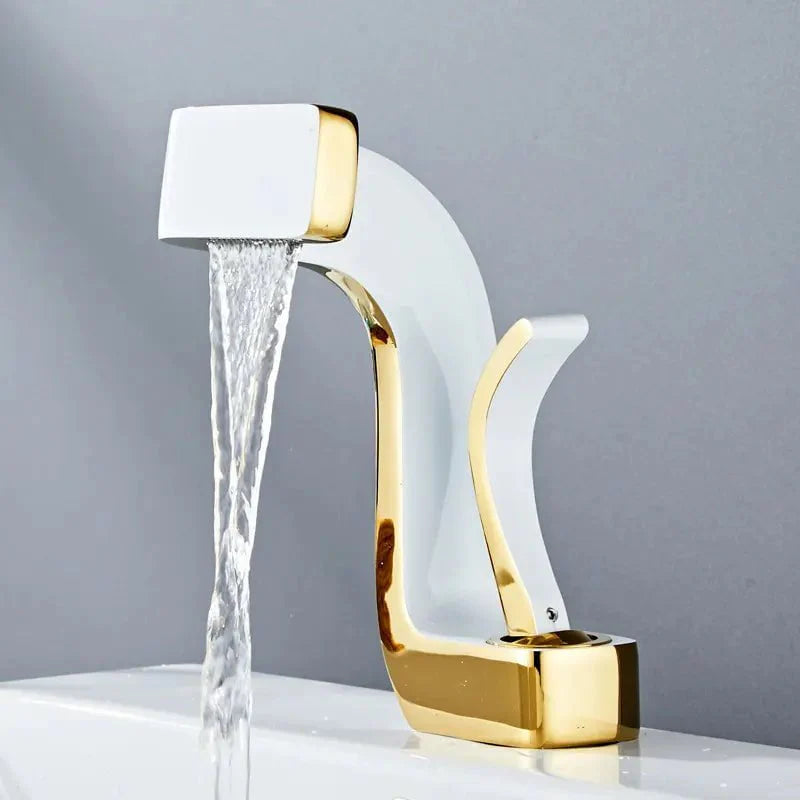 Lumina Glide Faucet in White & Gold & Black & Gold