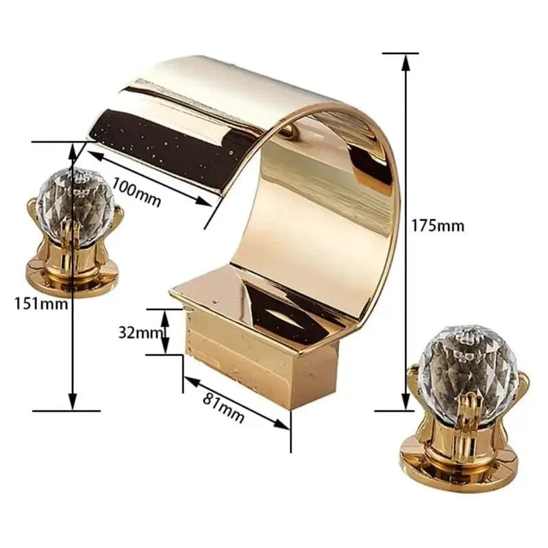 Crystal Curve Faucet in Gold & Black