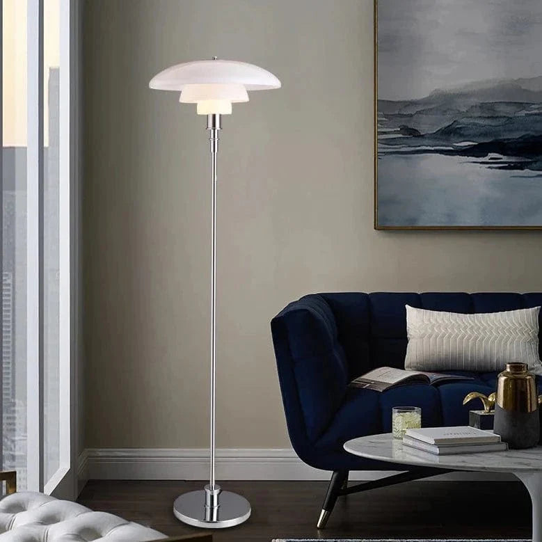 Umbrella Floor Lamp in Black & Orange