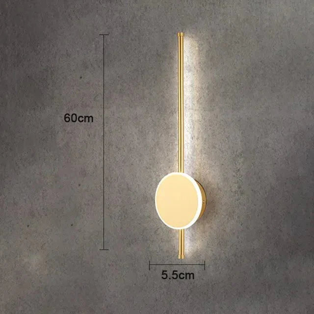 Merida Slim Wall Light in Black & Gold