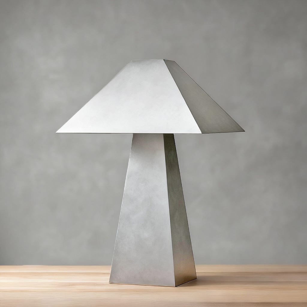 Pyramid Table Lamp in Bronze & Pewter