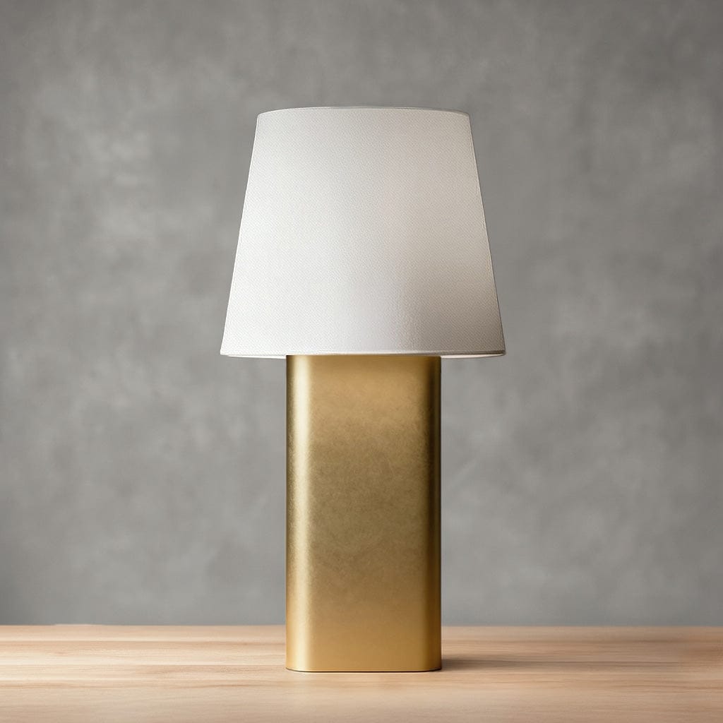 Ovale Table Lamp in Pewter & Brass