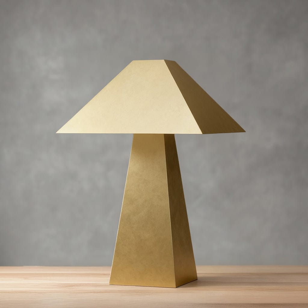 Pyramid Table Lamp in Bronze & Pewter