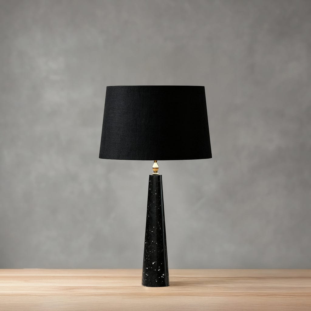 Apex Table Lamp in Calacatta Marble & Dark Marble